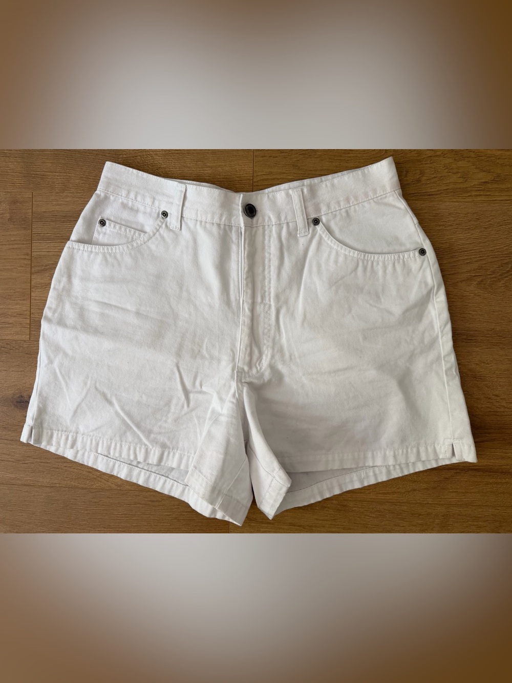 Northcrest Y2K 90s White Denim High-Rise Jean Shorts 100% cotton